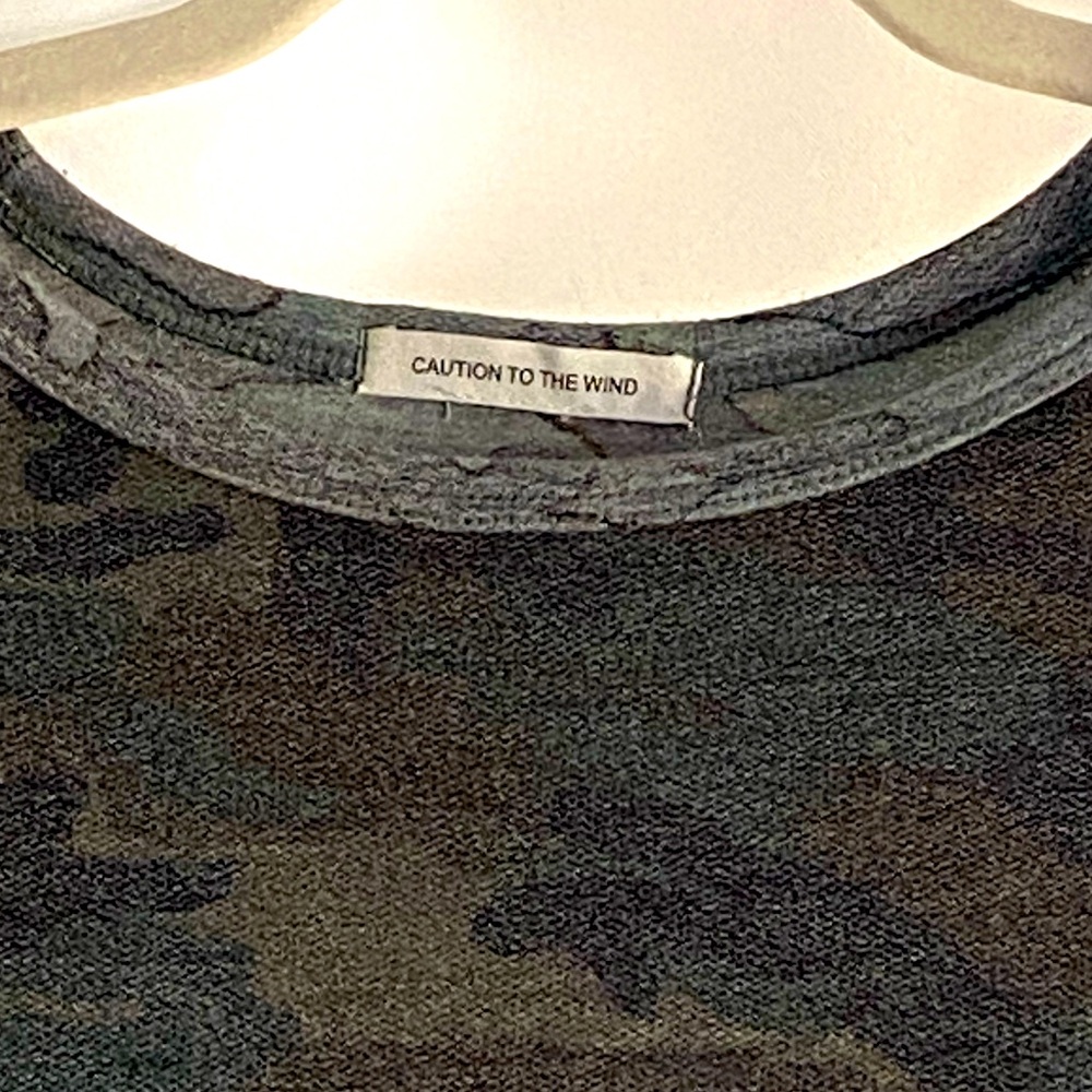 Caution to the wind camouflage dress